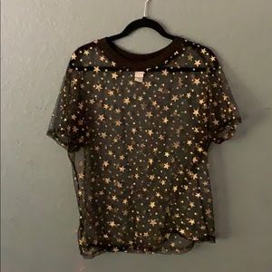 Iheartraves mesh star shirt